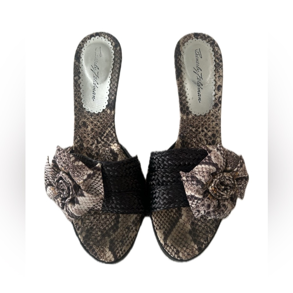Beverly Feldman snakeskin mule